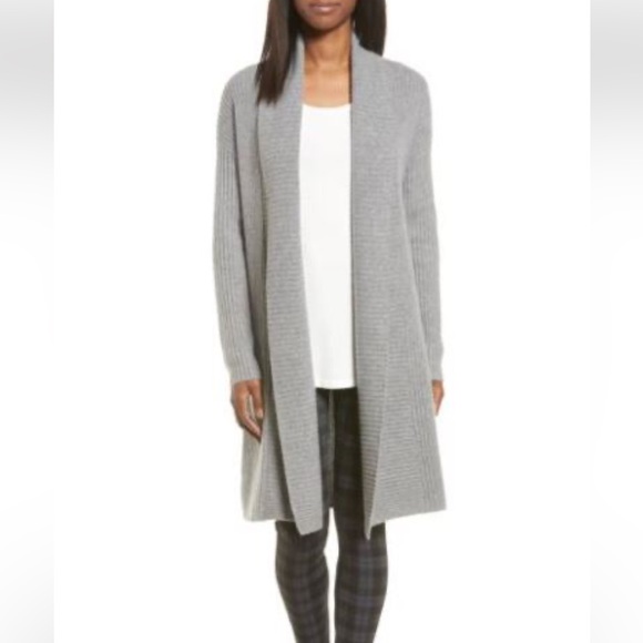 Long Ribbed Cashmere Cardigan - Picture 1 of 11